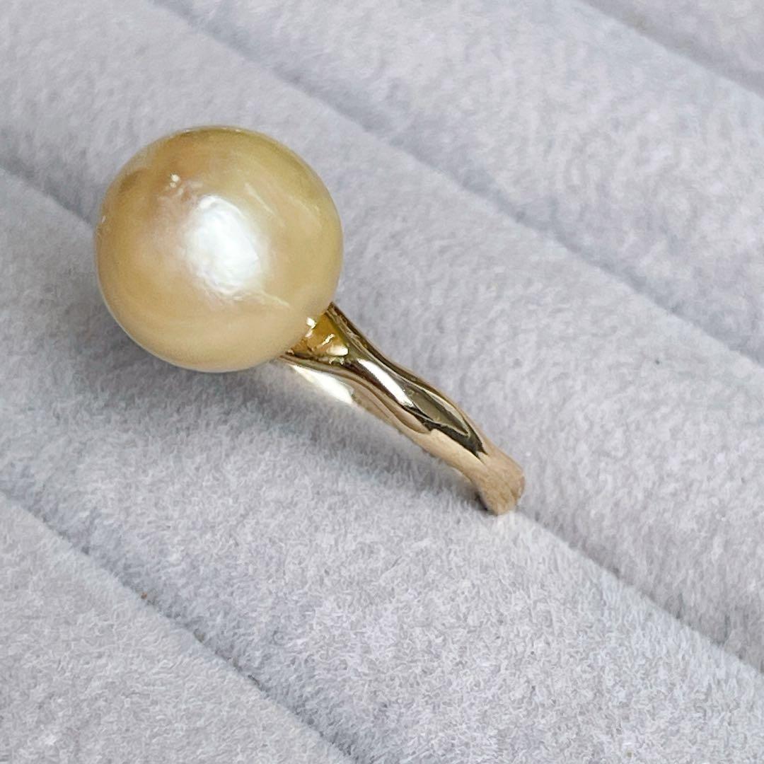 043 南洋パールオープンリング　ゴールド白蝶真珠　12号　フリーサイズ