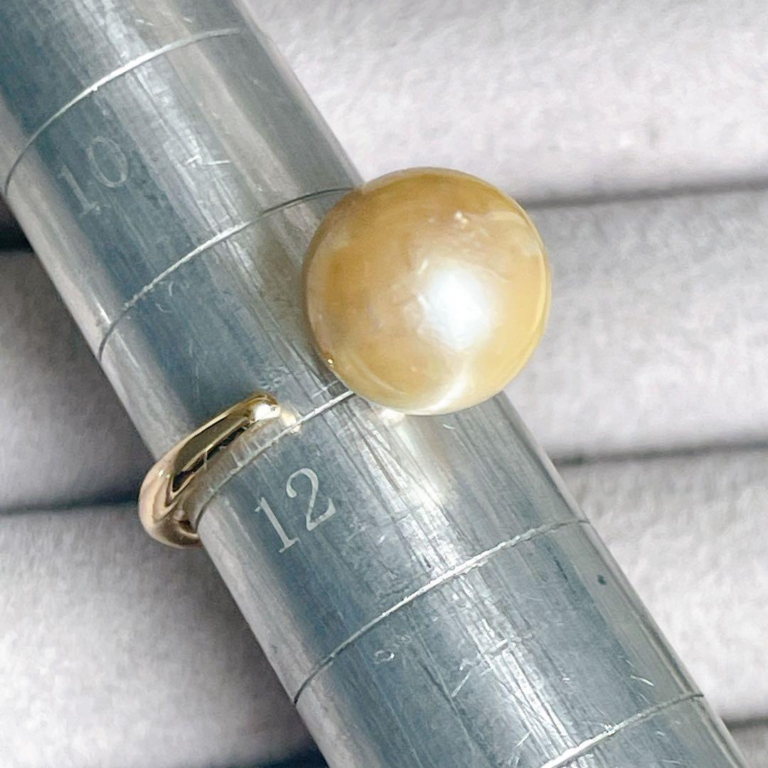 043 南洋パールオープンリング　ゴールド白蝶真珠　12号　フリーサイズ