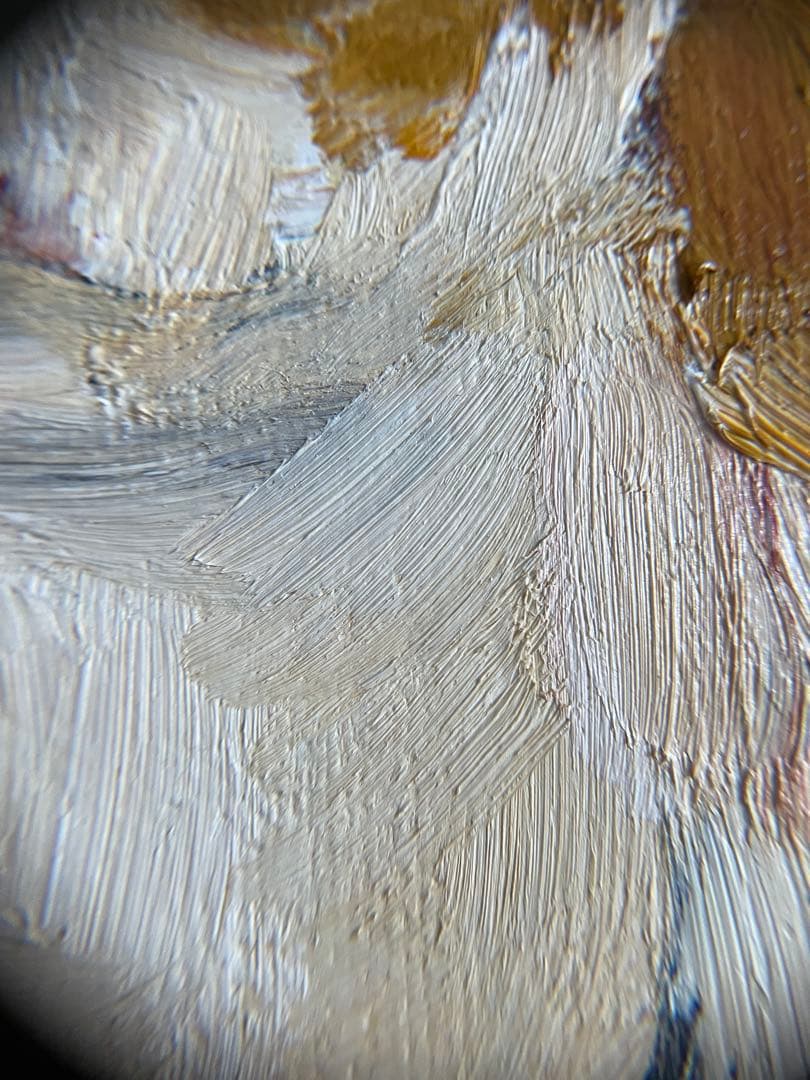 《静かに座る猫》原画｜油彩・キャンバス｜20×20cm｜2025｜一点物