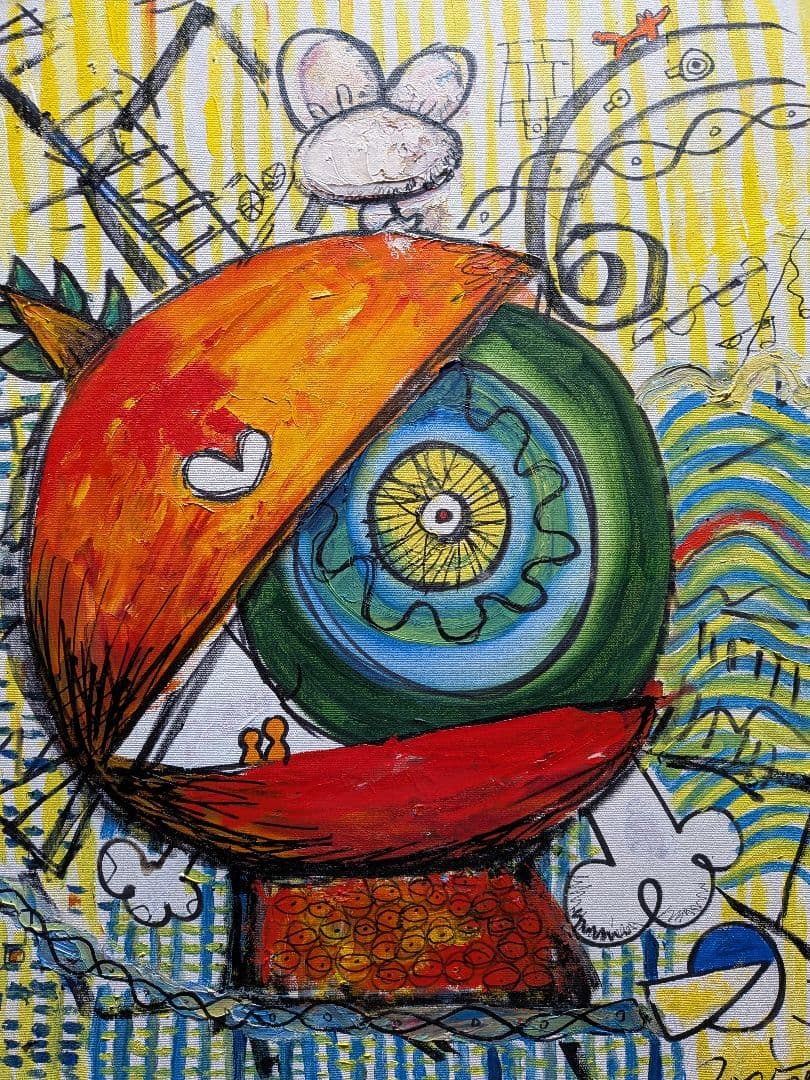 【油絵】(村上隆)有名アーティスト[肉筆画]