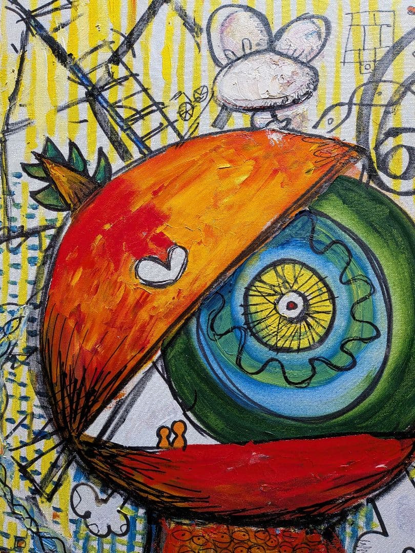 【油絵】(村上隆)有名アーティスト[肉筆画]