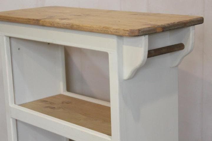 ハンドメイド　ホワイトシャビーなキッチンワゴン