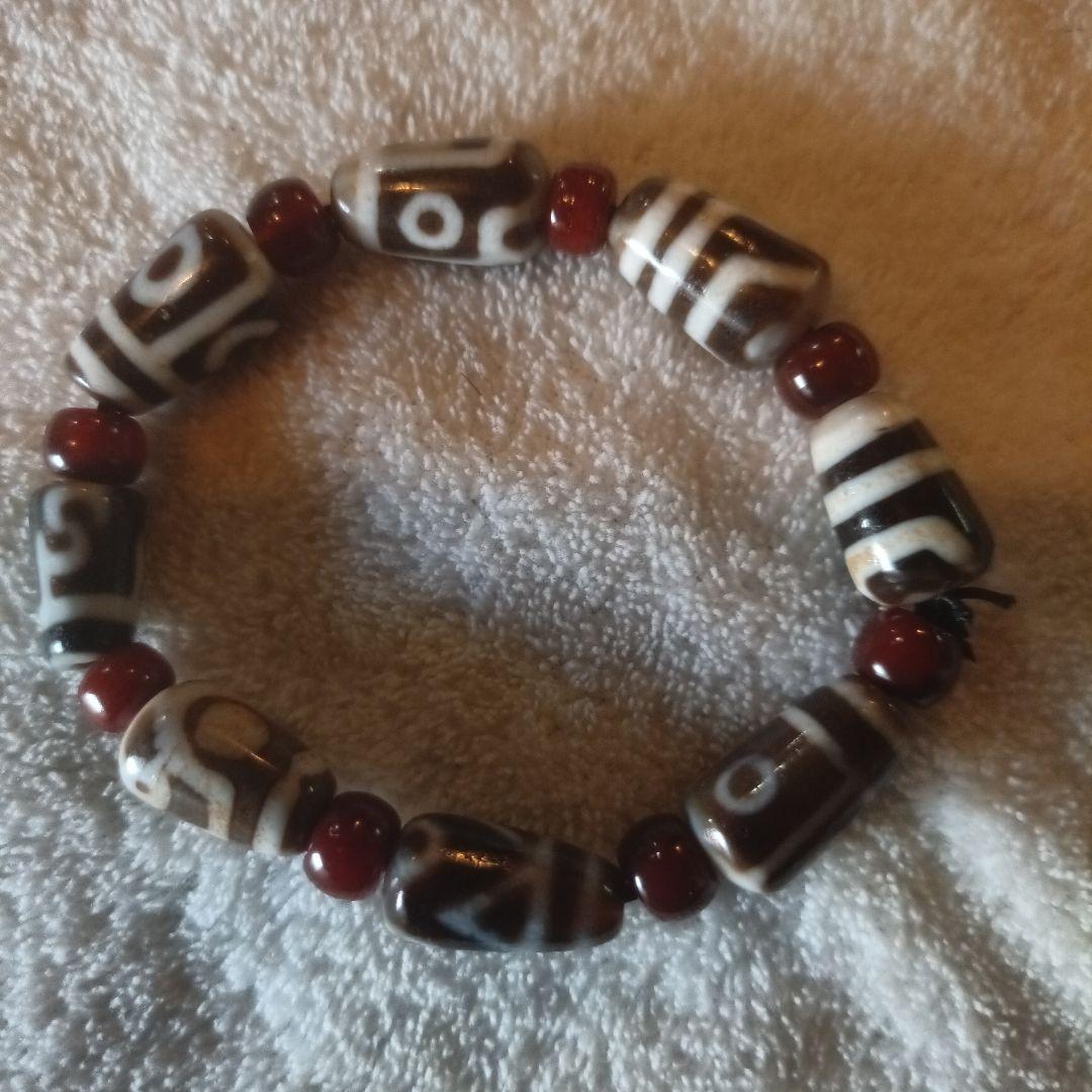 チベット天珠　古断珠　 古瑪瑙 腕珠