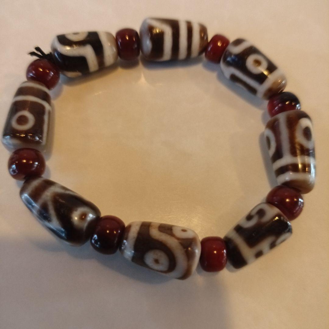 チベット天珠　古断珠　 古瑪瑙 腕珠