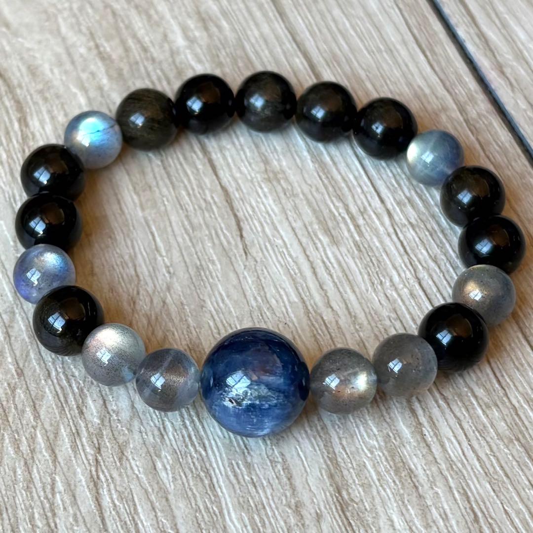 未来を見通す石で成功を収める　パワーストーンブレスレット/カイヤナイト・ラブラド