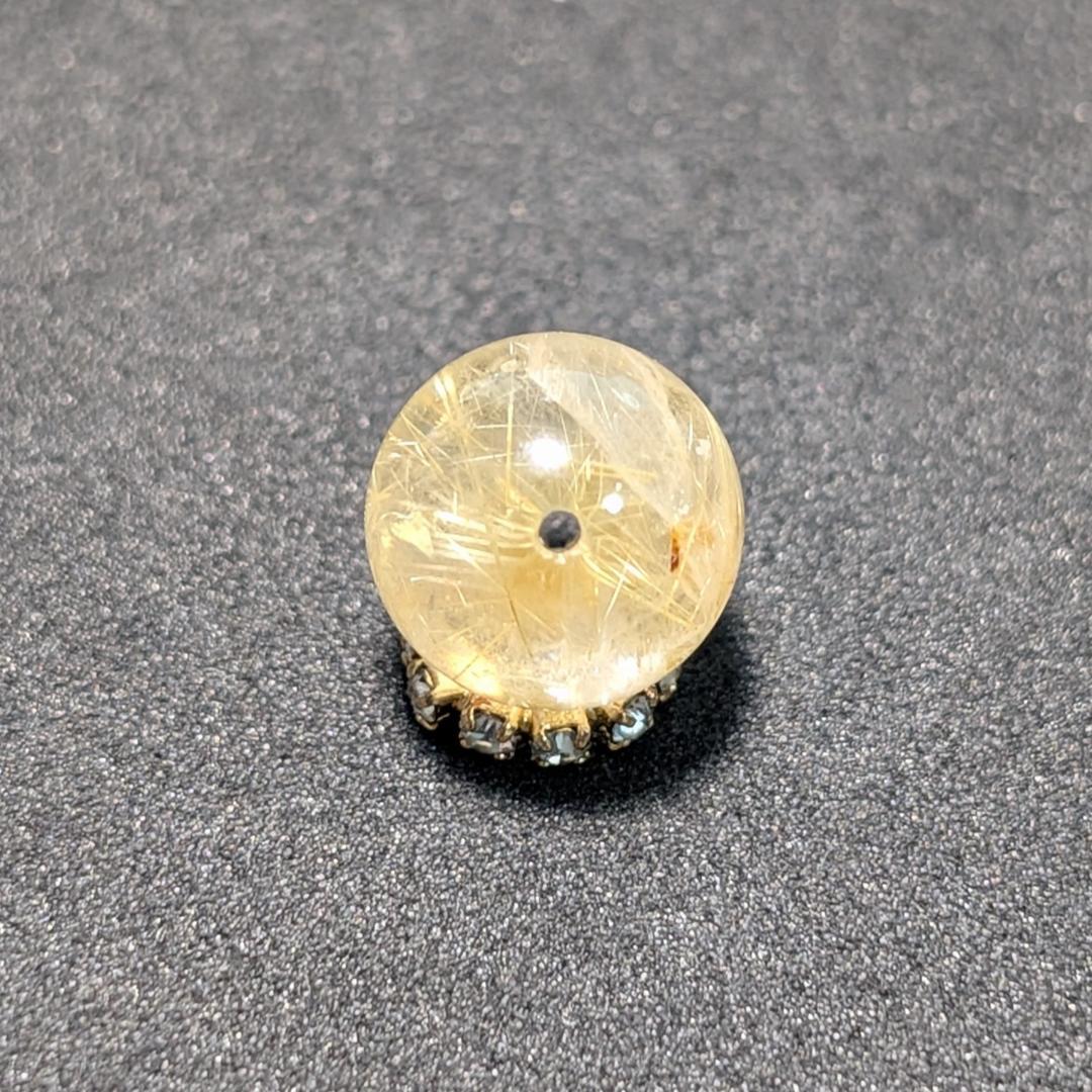 一点物【鋭く柔らかいルチル】タイチンルチル 10ミリ 粒売り 貫通穴あり