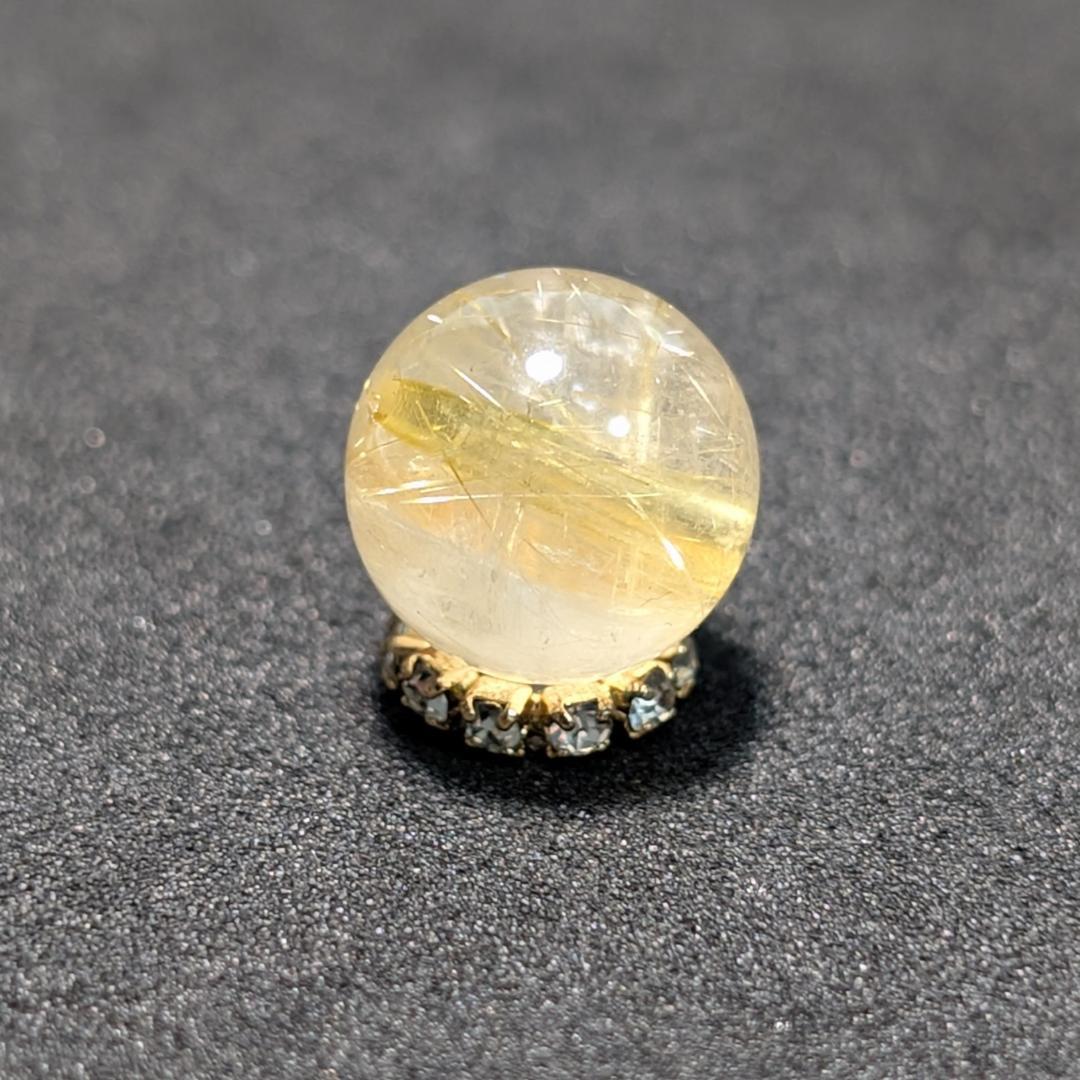 一点物【鋭く柔らかいルチル】タイチンルチル 10ミリ 粒売り 貫通穴あり