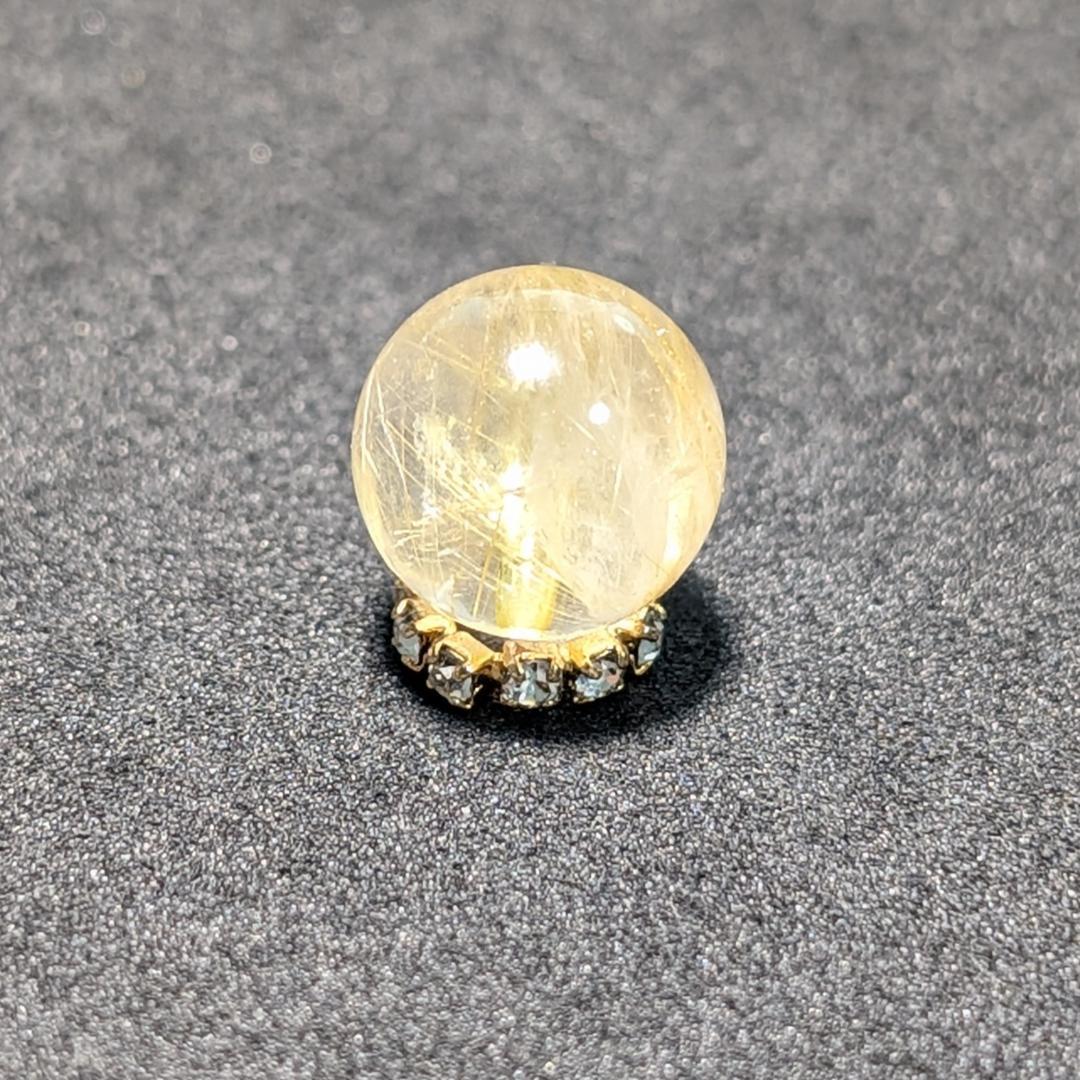 一点物【鋭く柔らかいルチル】タイチンルチル 10ミリ 粒売り 貫通穴あり