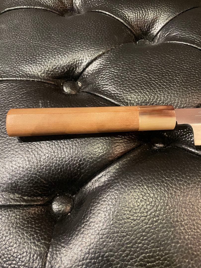 池田辰男作 柳刃包丁 尺 鏡面仕上げ 青鋼 霞 未使用