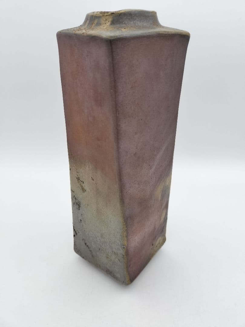 b80 花入 備前 窯変 四方 角 木村陶峰 木箱 茶道具 古物