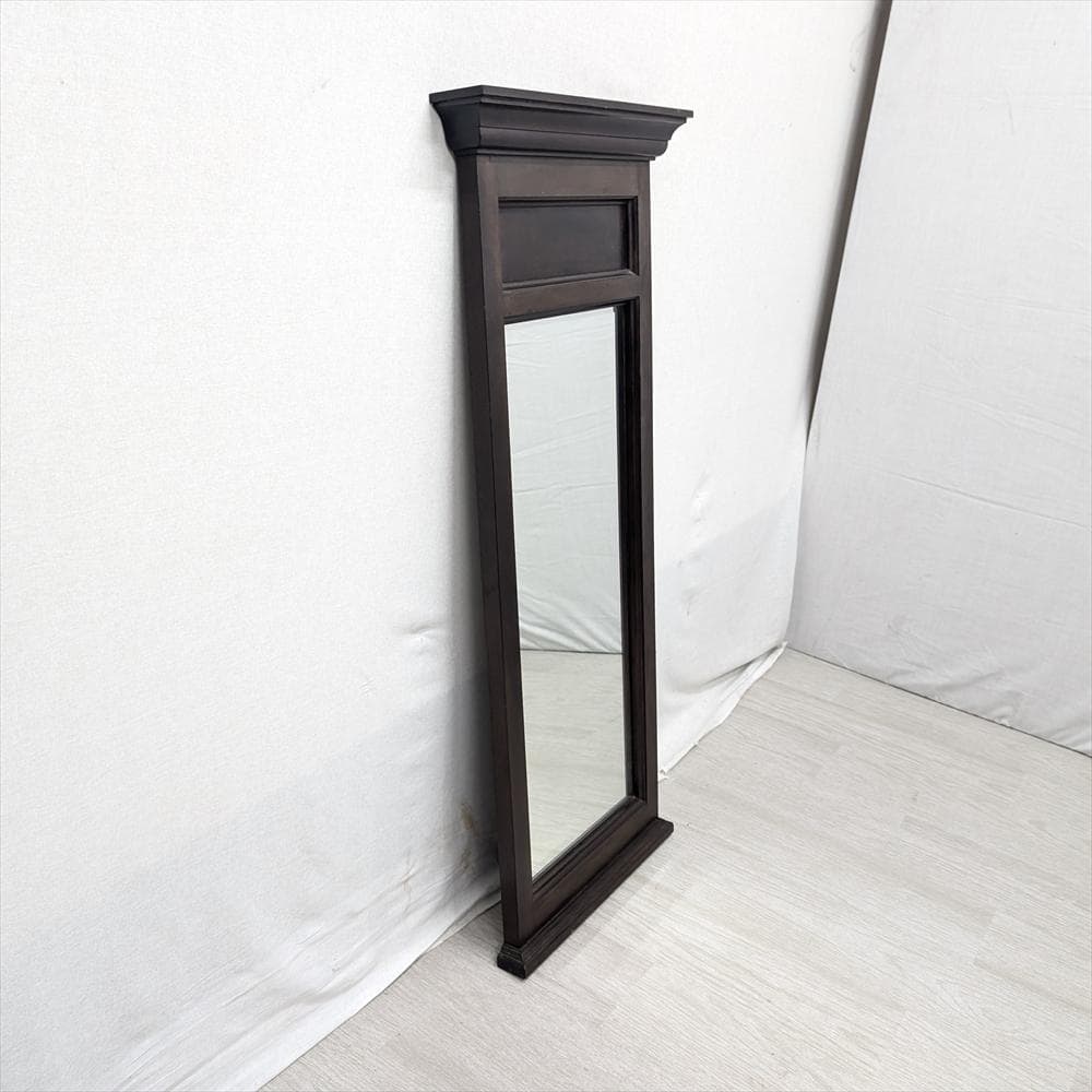 美品　松本民芸家具　天然木　ウォールミラー　壁掛け　鏡　ミラー　面取り　民藝