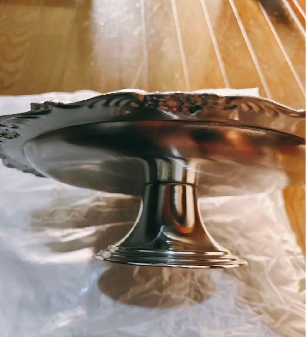 昭和レトロ　最高級　 18-8 ステンレススチールケーキスタンド