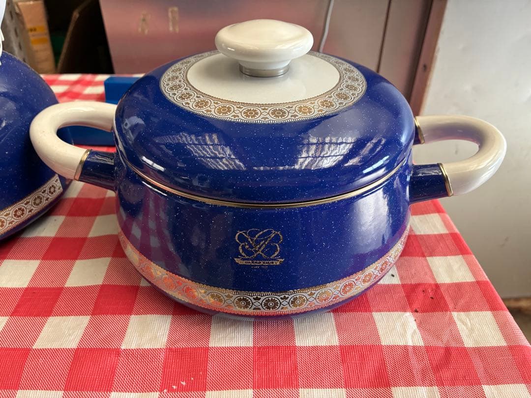 北欧　ホーローやかん、鍋、小鍋セット　GRAND BLUE