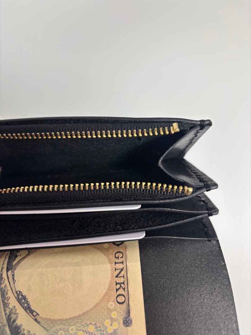 黒　栃木サドル　トラッカーウォレット【タイプＡ2】三層　真鍮クロスボールコンチョ