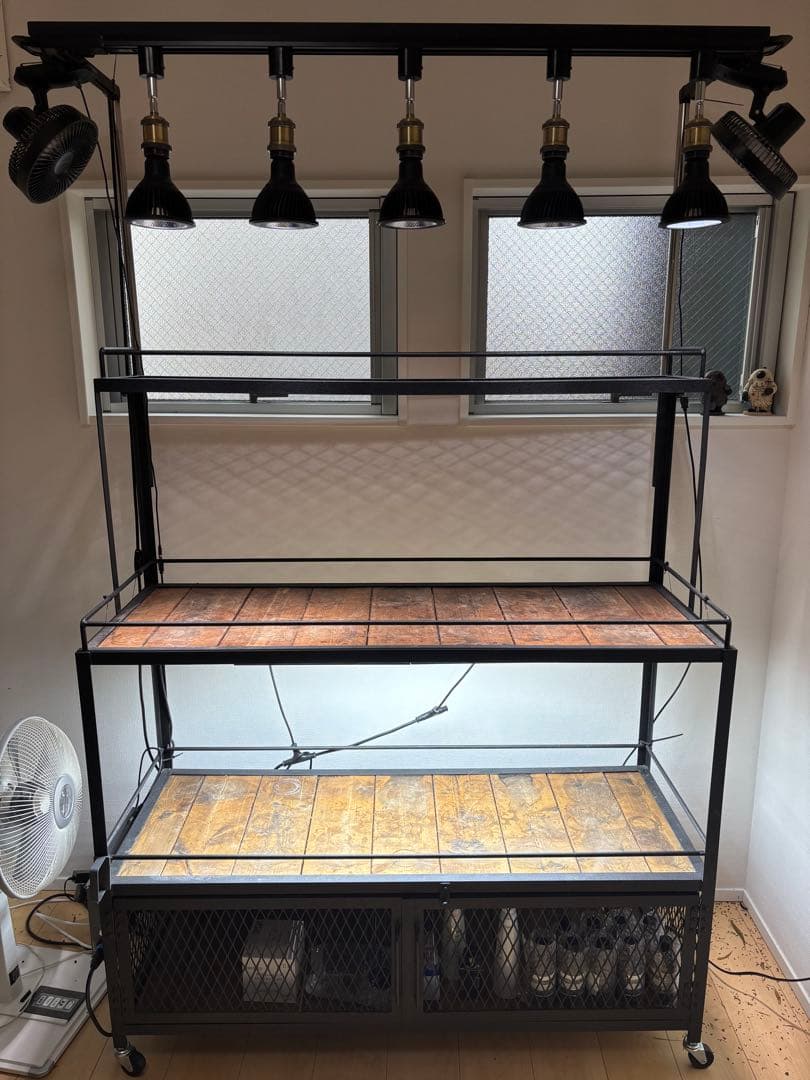 ボタニカルシェルフ　植物用金属ラック ダクトレール2段式