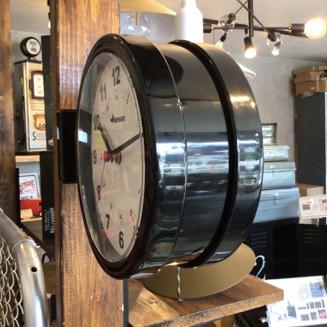 新品 両面時計 ダブルフェイスクロック ブラック ダルトン インテリア 小物
