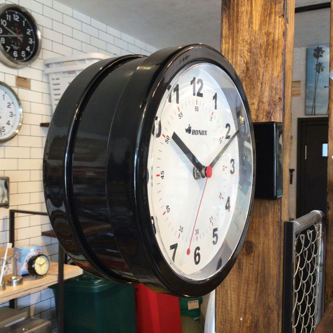 新品 両面時計 ダブルフェイスクロック ブラック ダルトン インテリア 小物