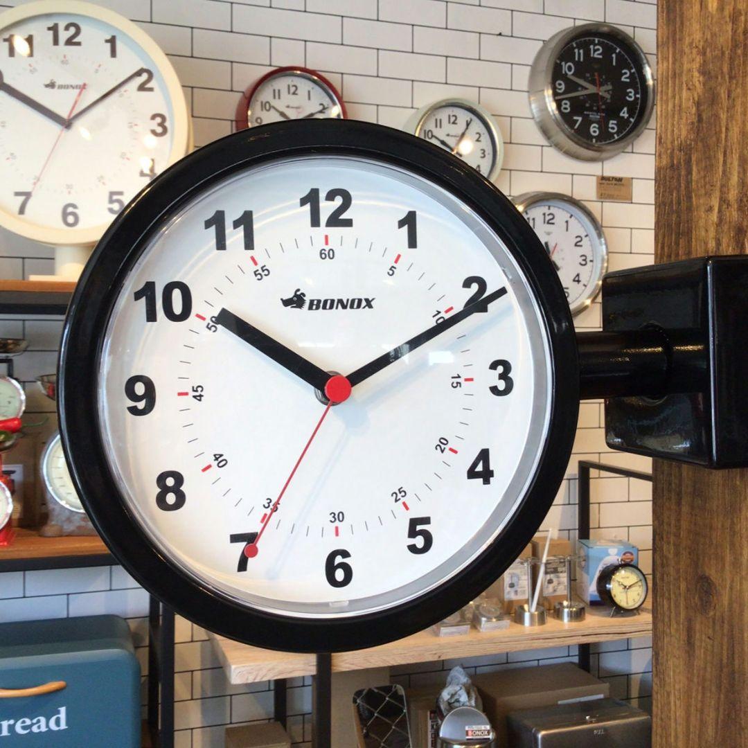 新品 両面時計 ダブルフェイスクロック ブラック ダルトン インテリア 小物