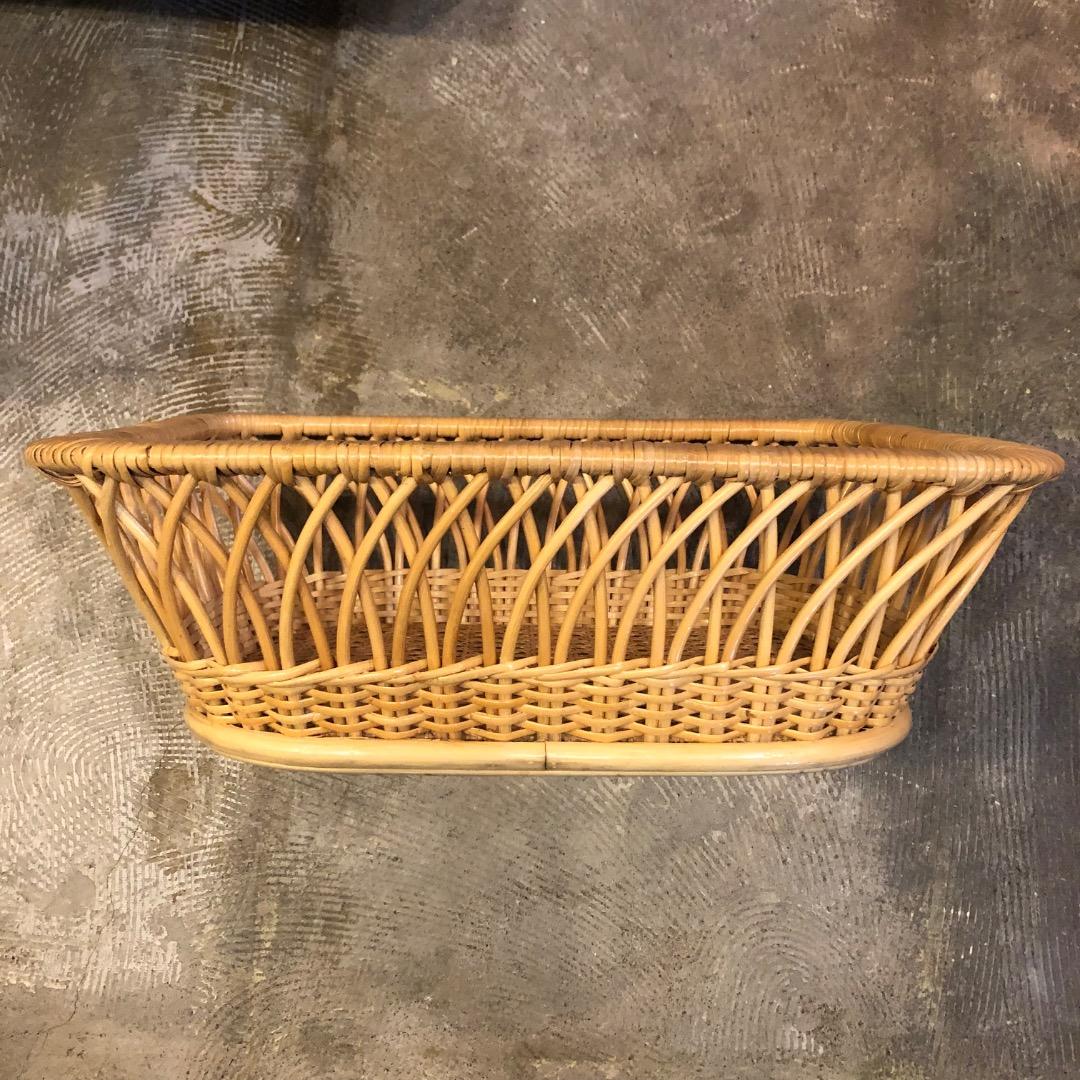 ラタンバスケット　　籠　カゴ　四角　フリーバスケット　ランドエリーバスケット