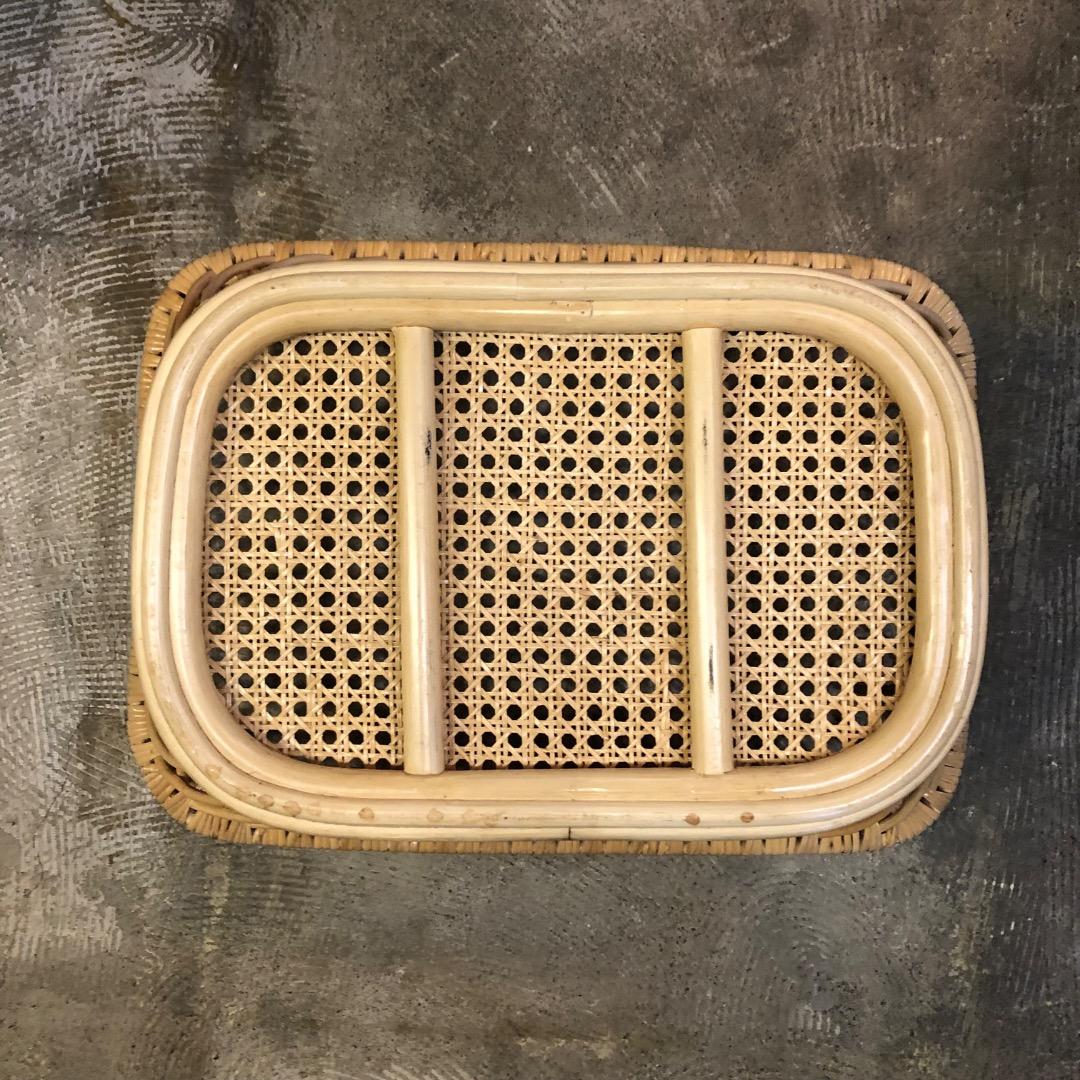 ラタンバスケット　　籠　カゴ　四角　フリーバスケット　ランドエリーバスケット