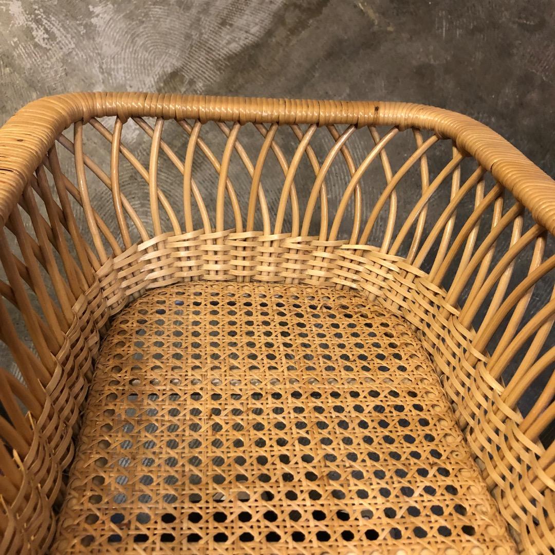 ラタンバスケット　　籠　カゴ　四角　フリーバスケット　ランドエリーバスケット