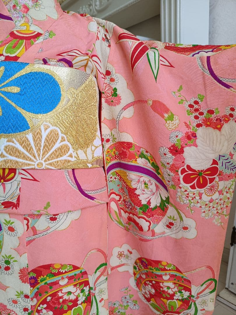 アンティークくすみピンクの着物単品