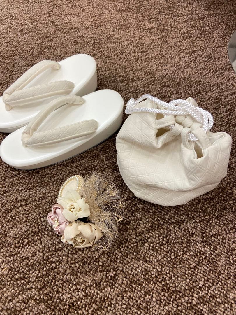 年末年始　特価　花はらべ３才６点被布セット　★ 水彩花／くすみグリーン★