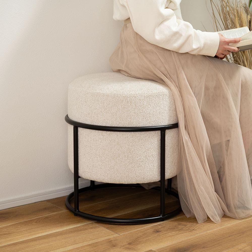 新品 送料込み スツール 椅子 1脚 スタッキング アイボリー