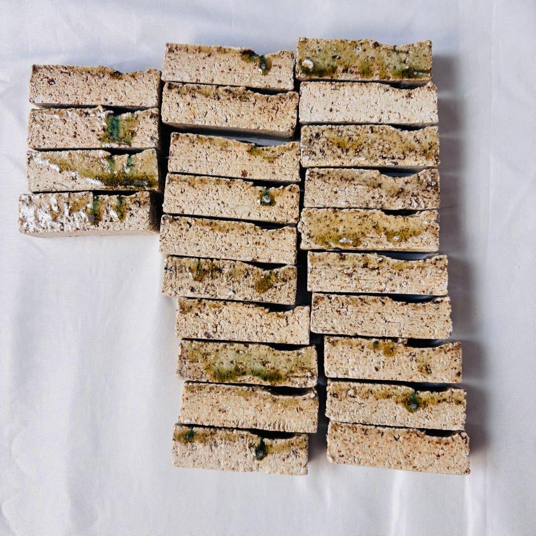 美品 陶器 箸置き セット 緑釉 土物 29個 アンティーク 和食器 おもてなし