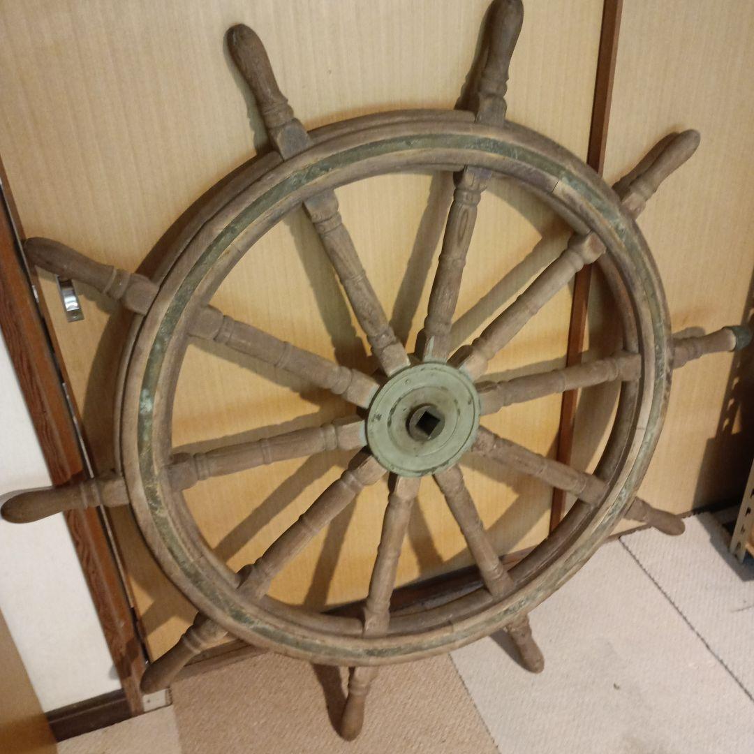 木製クラシック舵輪 ラット外直径約1.2m