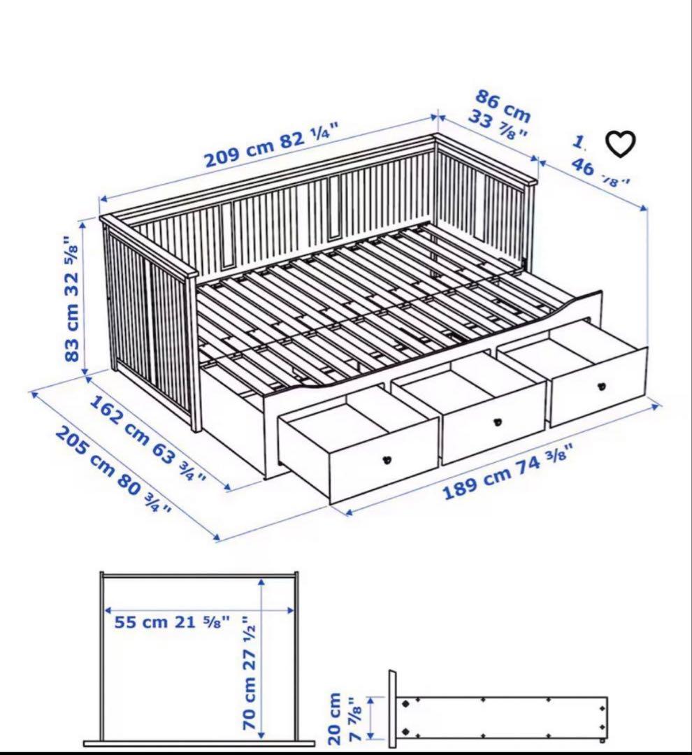 【美品】半年のみ使用　IKEA イケア　ヘムネス　ベッドフレーム