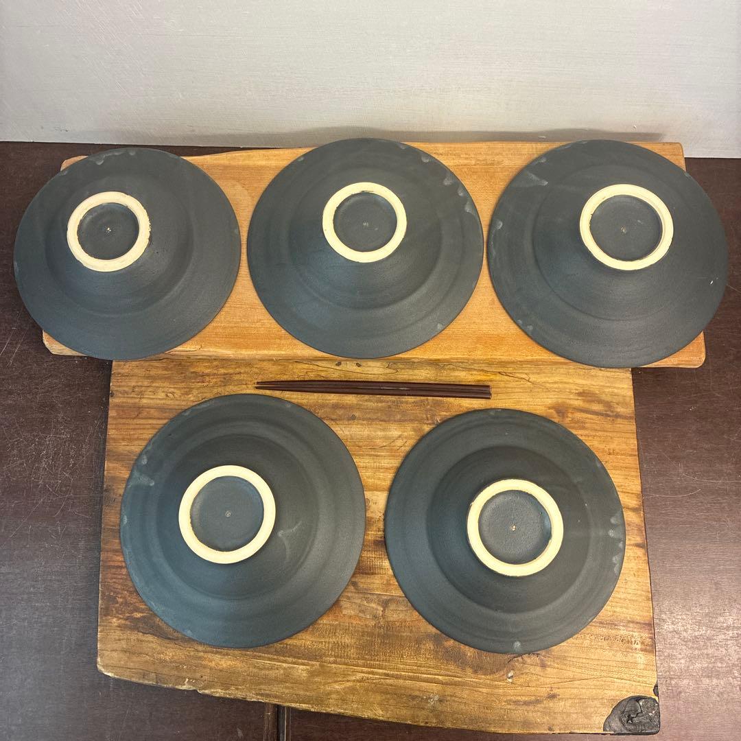 新品　陶器　陶芸作家　リム鉢5個 613