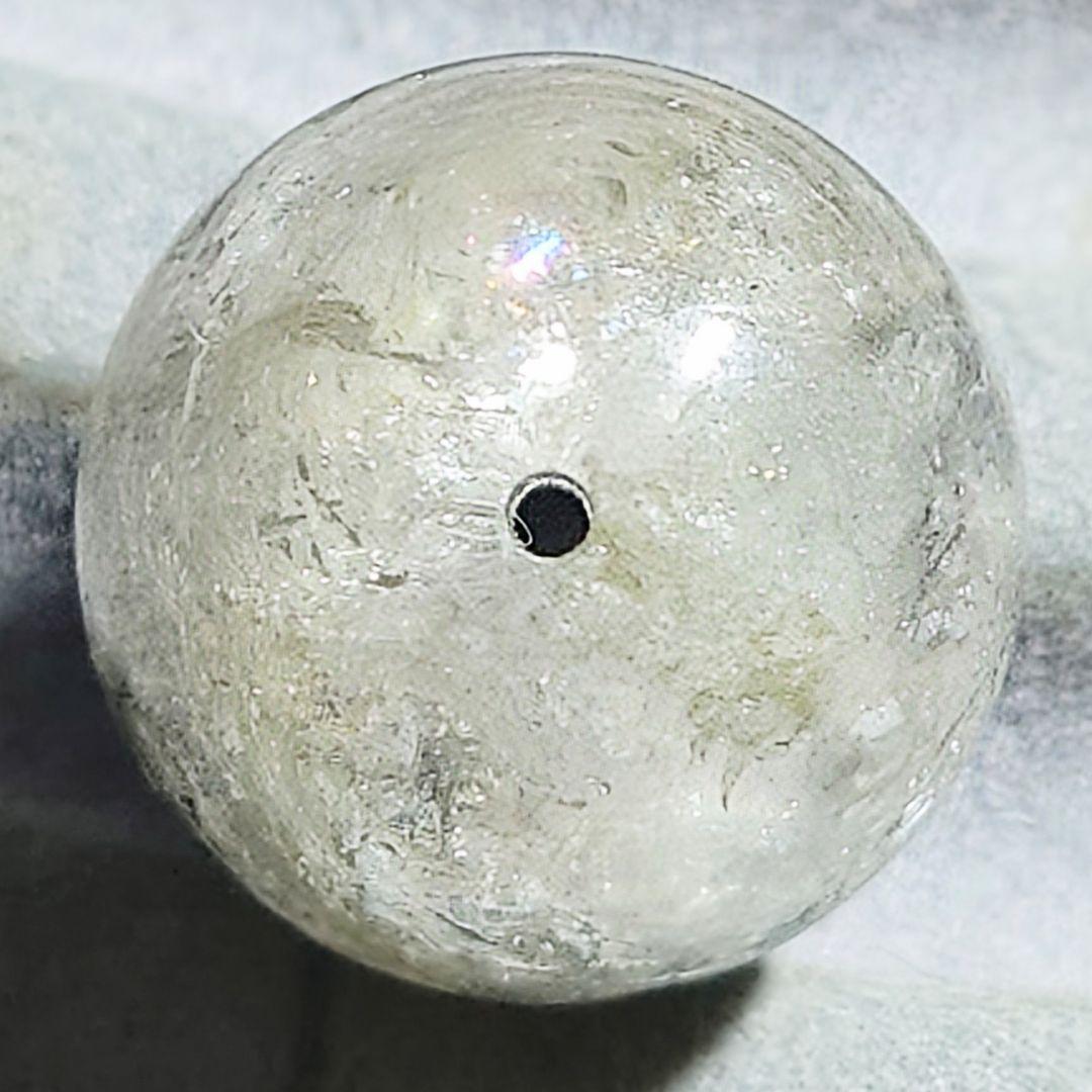 ★アクロアイト×グリーントルマリン 14.6ミリ珠 ビーズ(SA〜SA+)