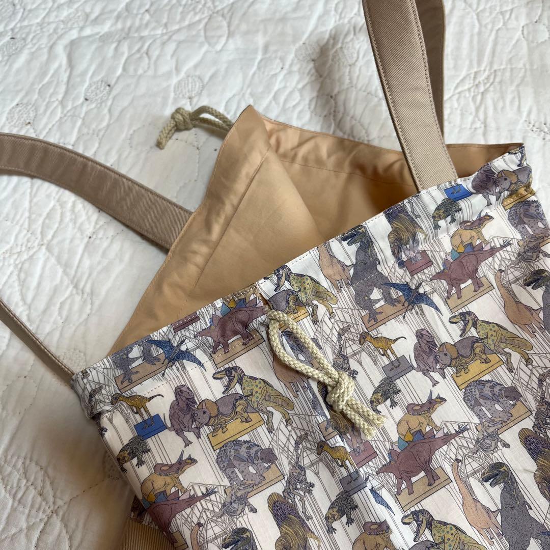 絵本袋　体操服入れ　上靴入れ　3点　リバティ　クラウスロアーズアンドダイナソーズ