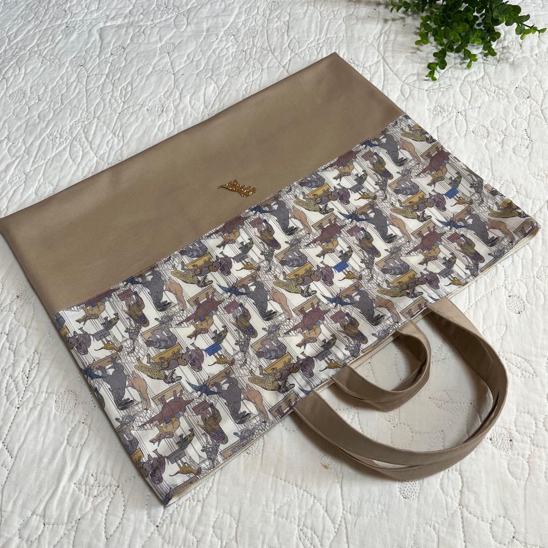 絵本袋　体操服入れ　上靴入れ　3点　リバティ　クラウスロアーズアンドダイナソーズ