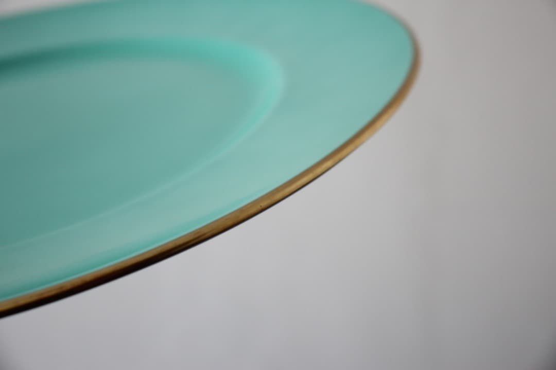 イタリア リチャードジノリ ドッチア窯 30cm 金彩プレート グリーン