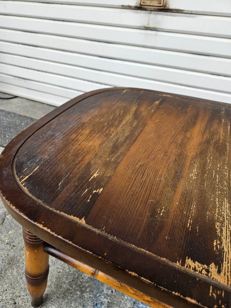 ジャパンヴィンテージ 飛騨家具 木製のスツール 椅子 オットマン キツツキマーク