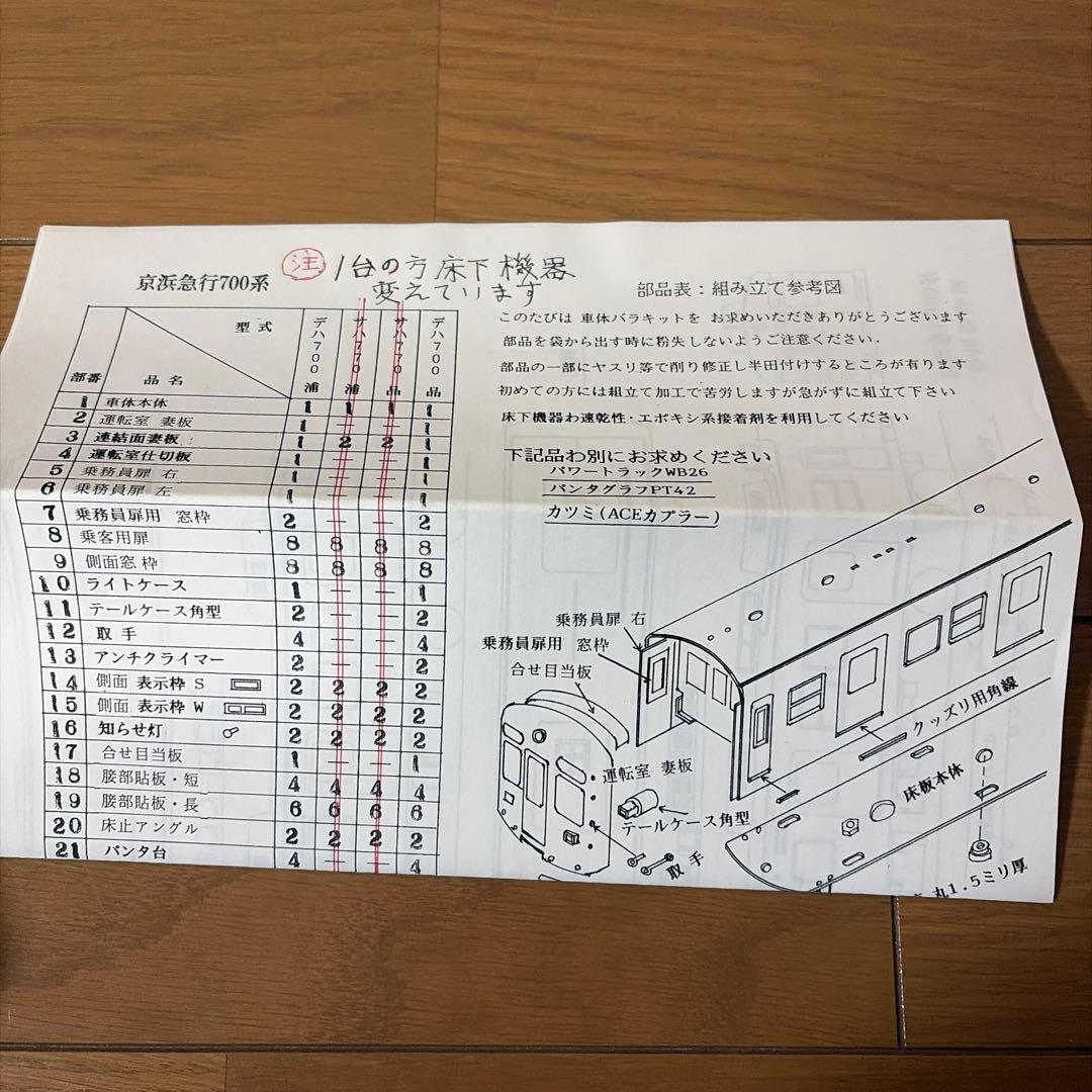 谷川製作所 京急700系 車体キット 未完成品 ジャンク - メルカリ