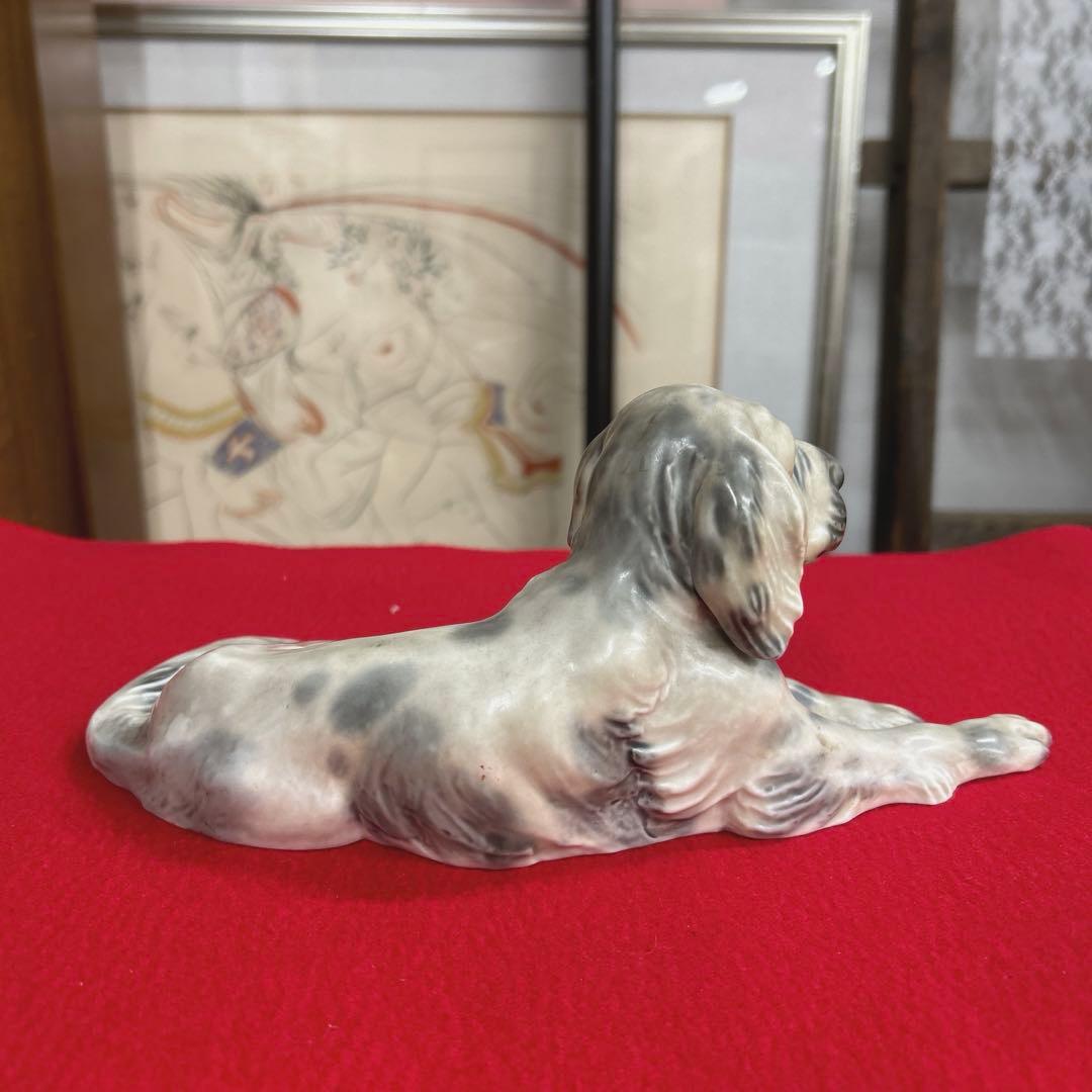 一枝庵　林沐雨　沐雨作　陶器　置物　犬　イングリッシュセッター　インテリア