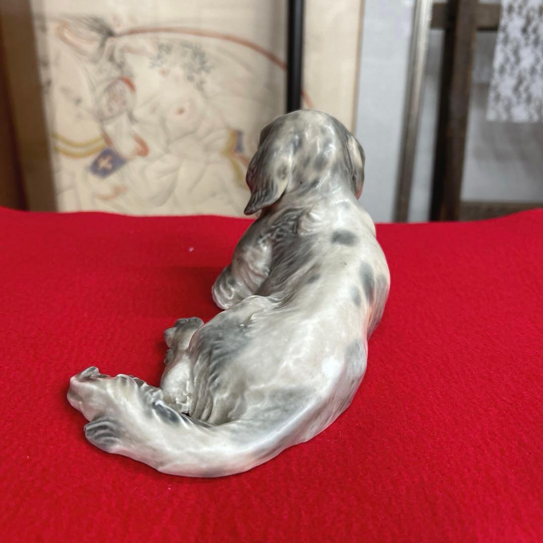 一枝庵　林沐雨　沐雨作　陶器　置物　犬　イングリッシュセッター　インテリア