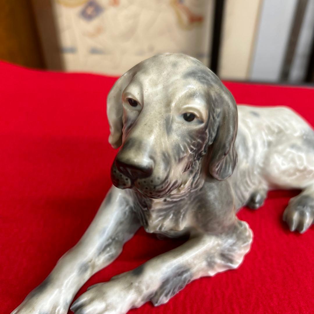 一枝庵　林沐雨　沐雨作　陶器　置物　犬　イングリッシュセッター　インテリア