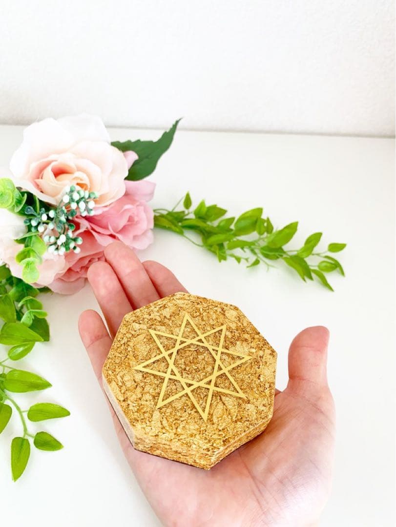 【オルゴナイト】八角プレート型オルゴナイト（8cm）