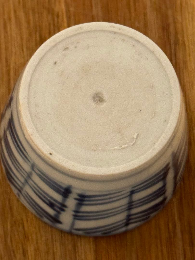 フローブルー　幕末期　古伊万里　染付　松葉矢羽　水漏れ無し