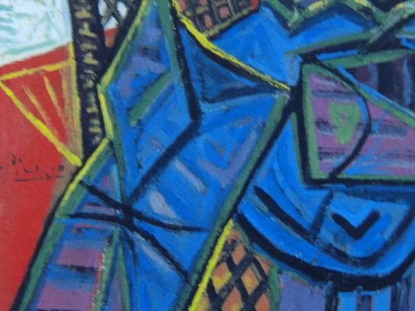 パブロ・ピカソ、ひじかけ椅子に座る女、希少画集画、新品高級額