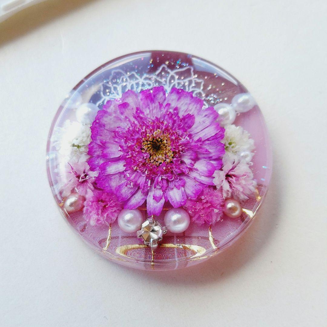 【1702】レジン　マトリカリア　ヘアゴム　ポニーフック　ブロ―チ　ハンドメイド