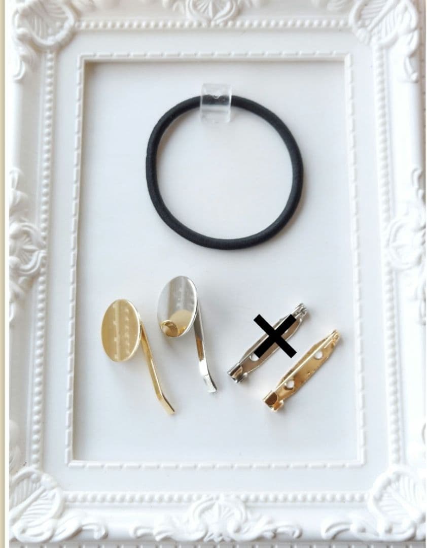 【1702】レジン　マトリカリア　ヘアゴム　ポニーフック　ブロ―チ　ハンドメイド