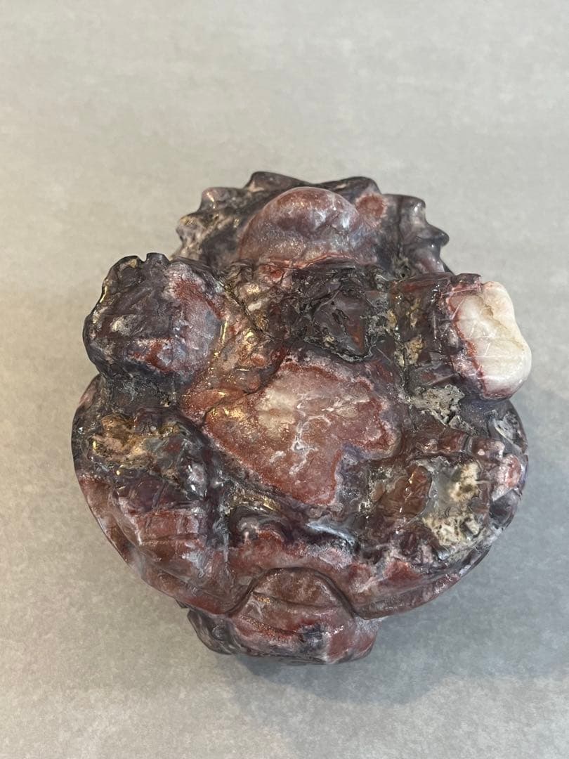 花瑪瑙（赤紫）　龍亀（ロングイ）置物