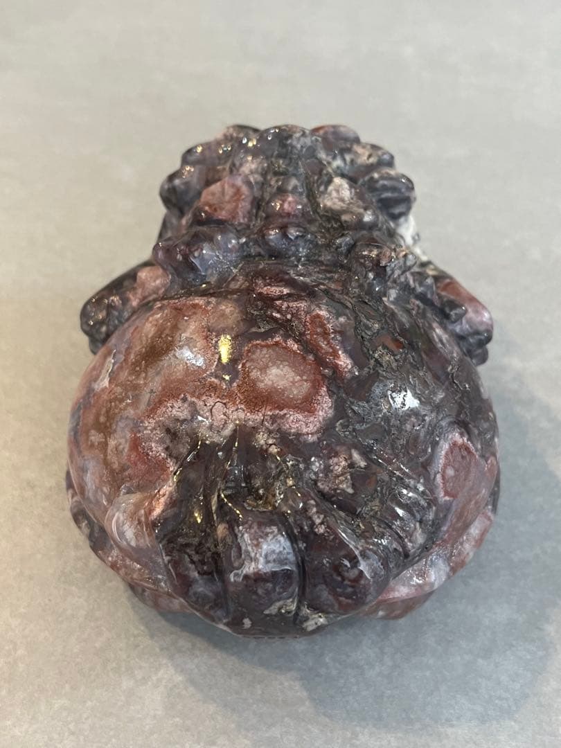 花瑪瑙（赤紫）　龍亀（ロングイ）置物