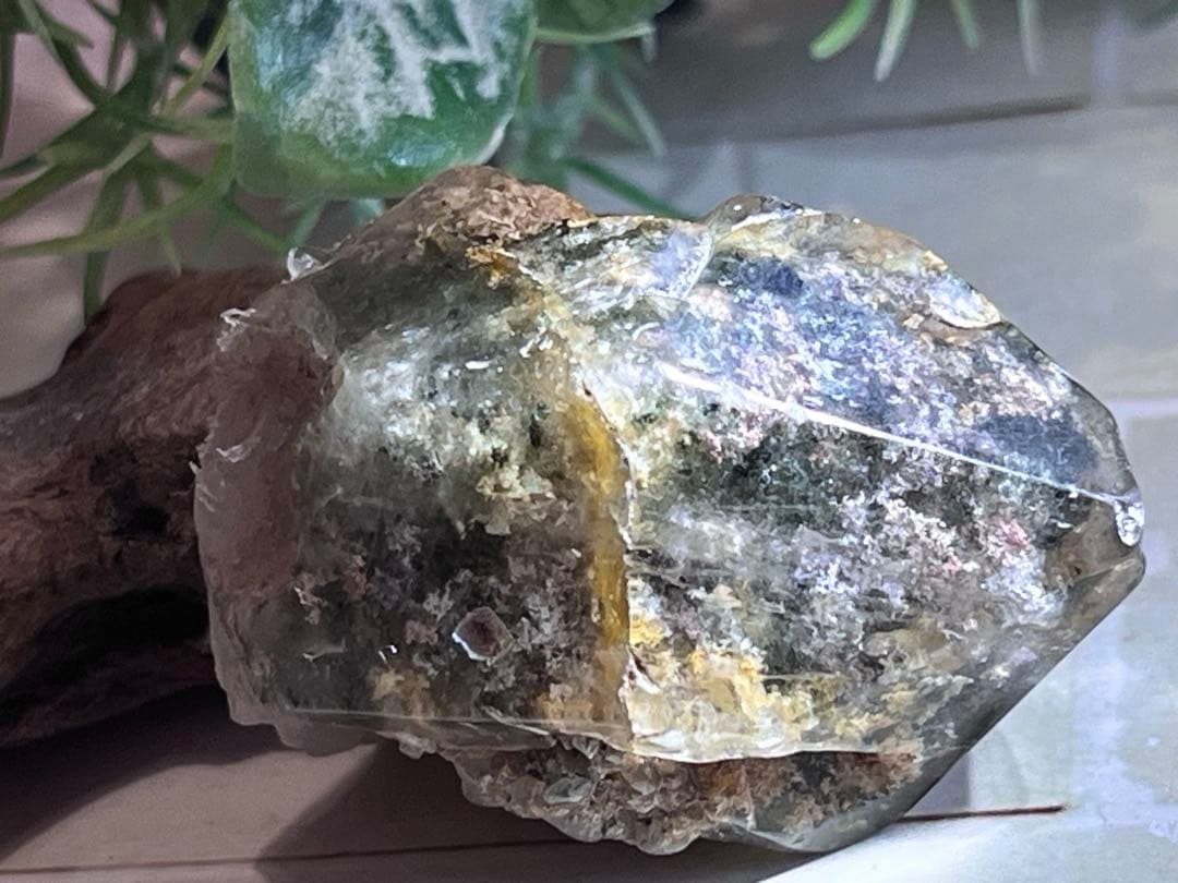 原生林のガーデンクォーツ✴︎　ポリッシュ　ポイント　苔入り水晶　クリスタル　原石