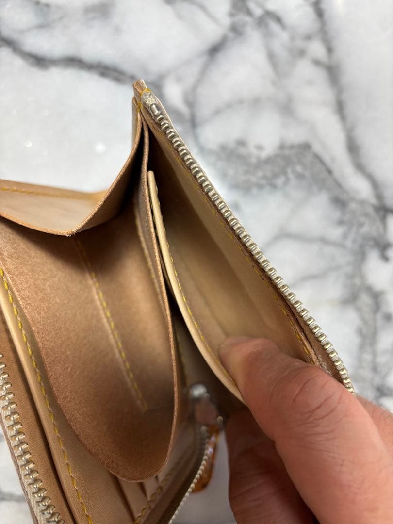 パイソン革L字ファスナーウォレット(イエロー)